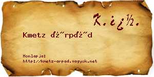 Kmetz Árpád névjegykártya